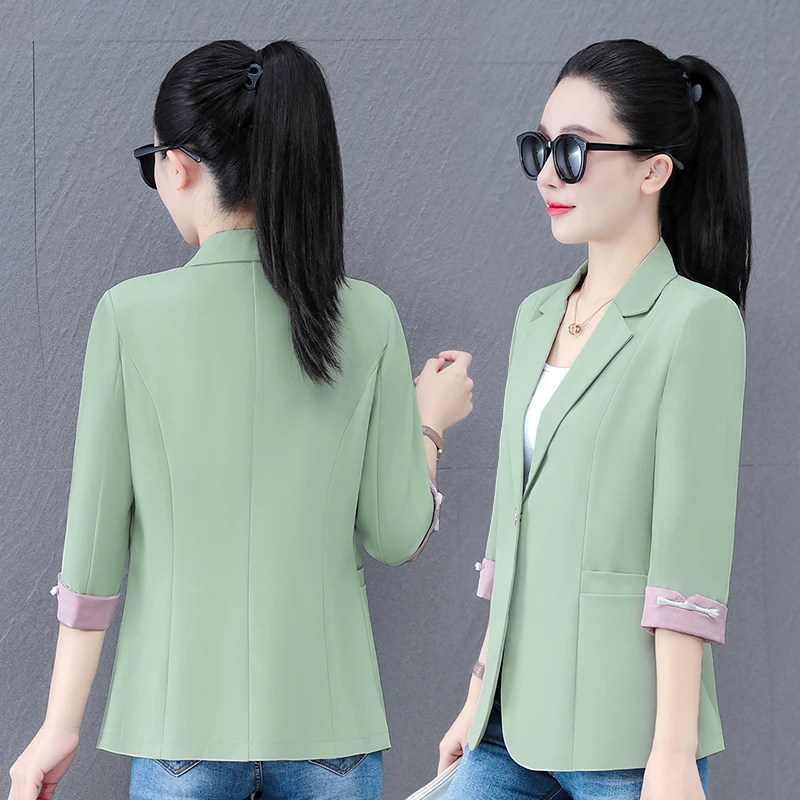 小西装短外套女士夏季2025新款洋气小个子休闲气质七分袖小西服女