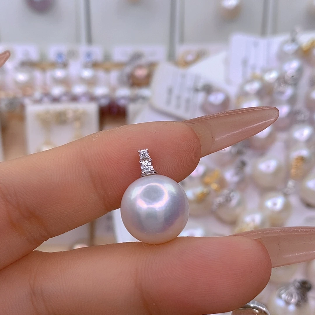 淡水珍珠银S925镶嵌颈饰