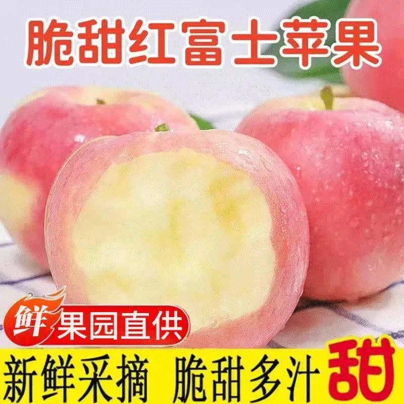 陕西红富士苹果脆甜爽口 果肉细腻 带箱称重 坏果包赔 新鲜直达