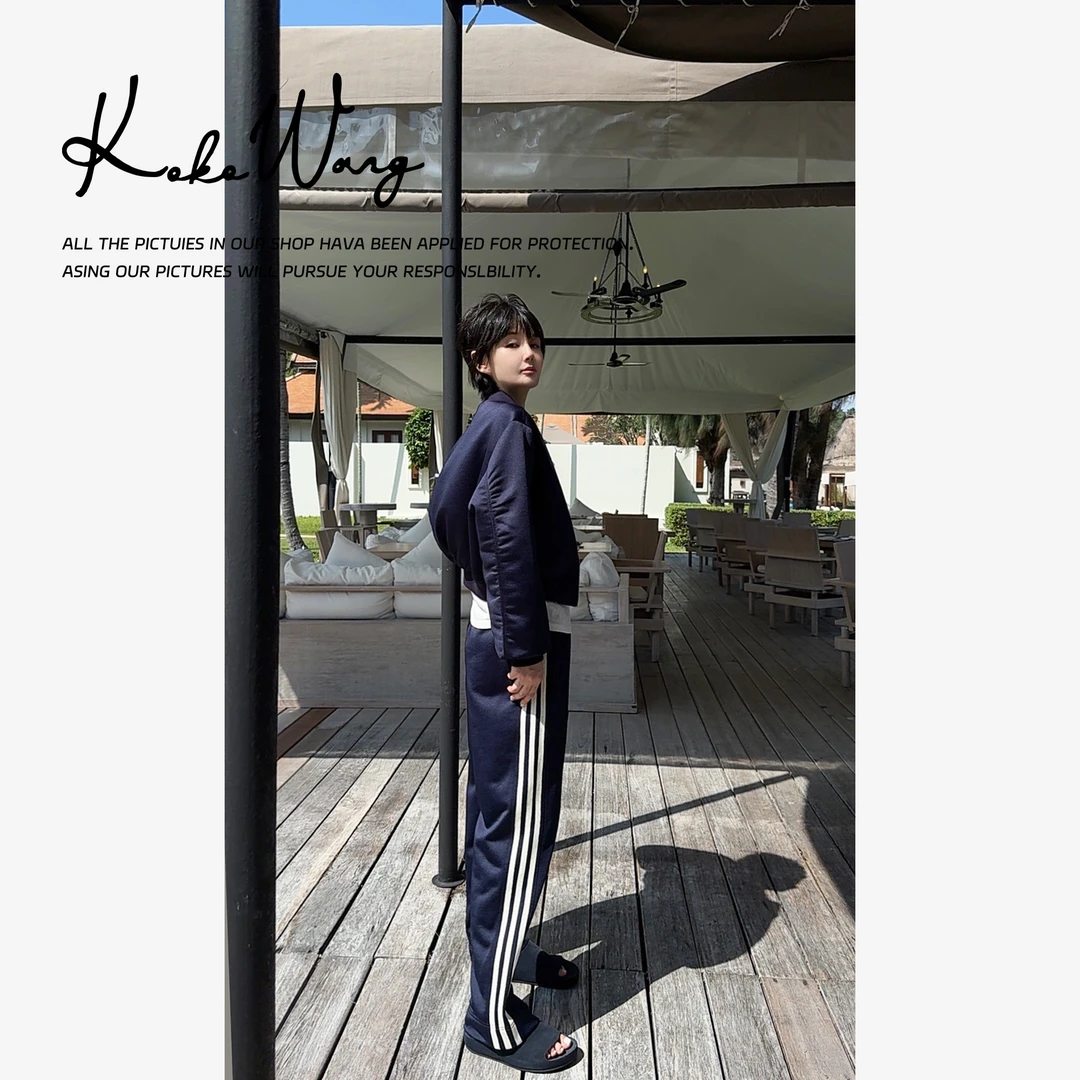 KOKOWANG高级感短夹克阔腿裤休闲通勤显瘦两件套装541674L12H43