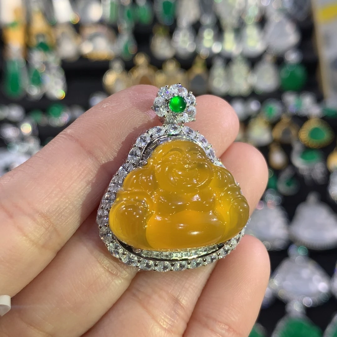 玛瑙/玉髓颈饰银S925镶嵌