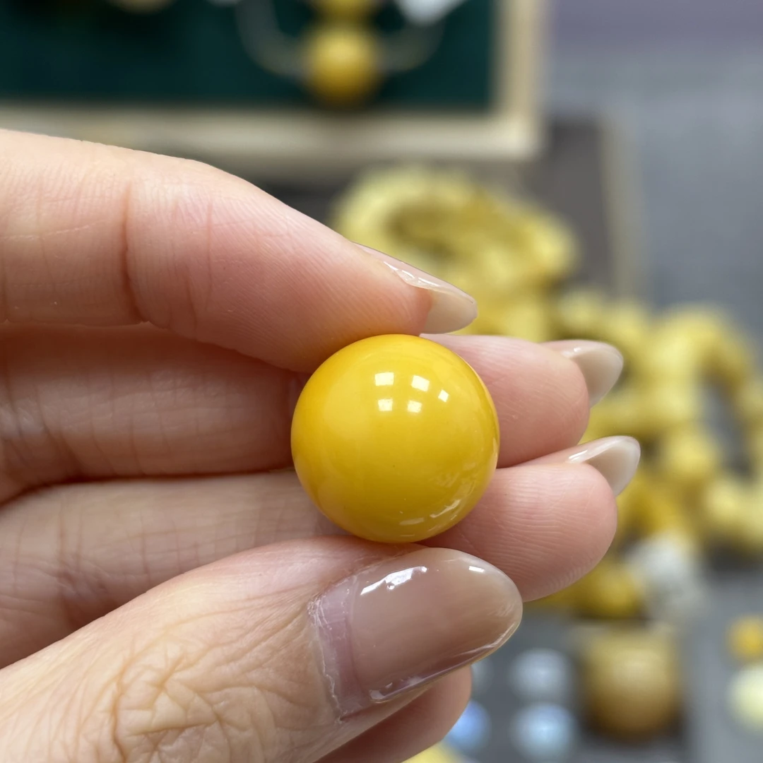 15.2mm带皮色· 小妖珠宝天然原矿琥珀蜜蜡