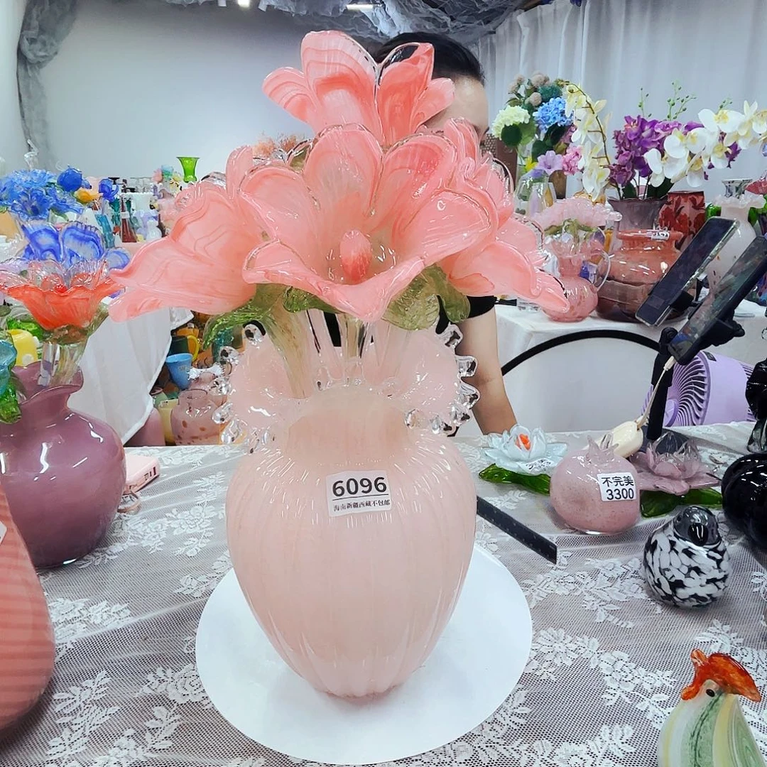 6花1瓶琉璃花瓶摆件工艺品