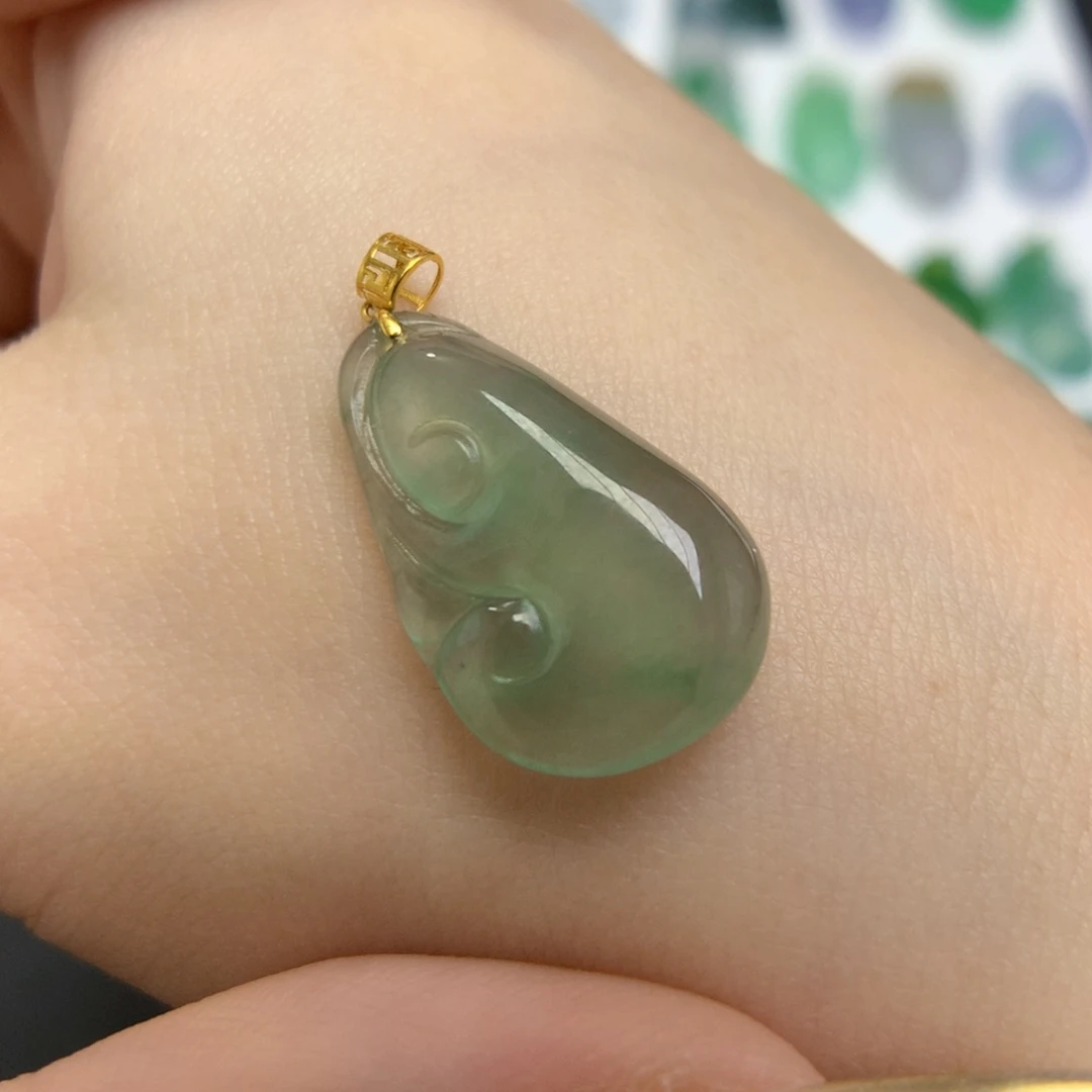 翡翠颈饰18K金镶嵌88888888888888