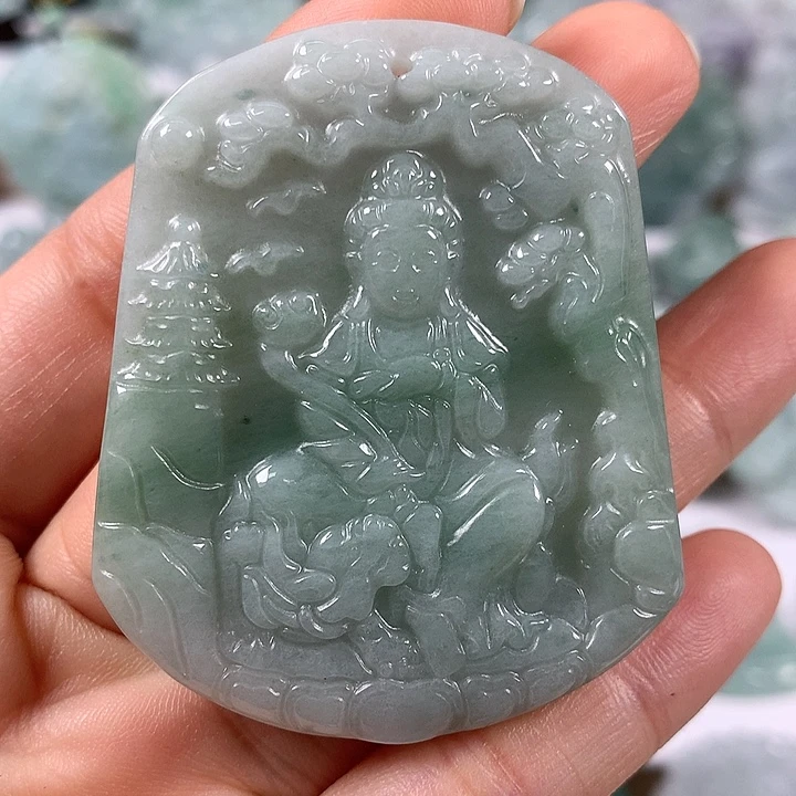 颈饰未镶嵌翡翠文殊菩萨福利