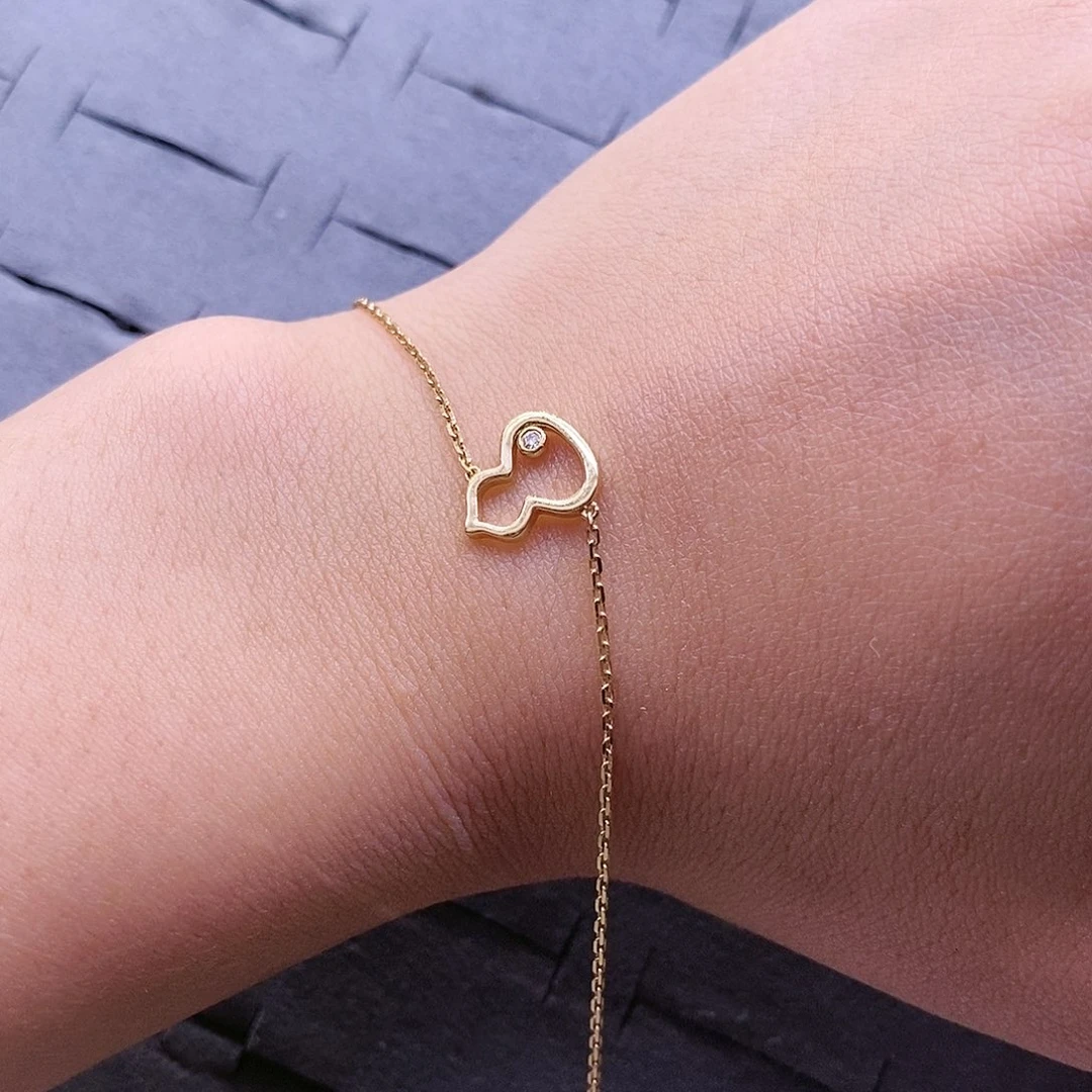 钻石手链18K金镶嵌小葫芦手链k黄