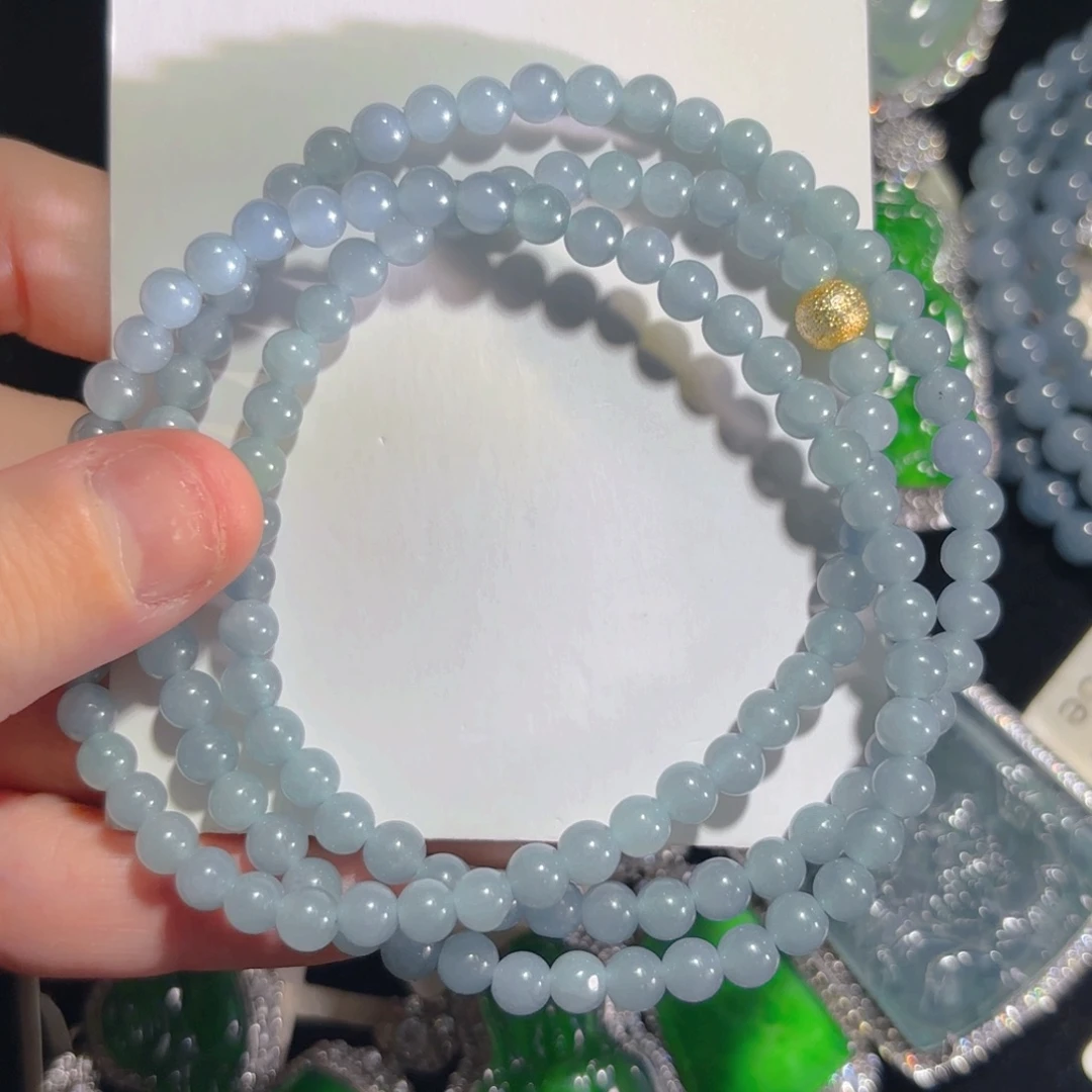 翡翠未镶嵌颈饰5mm珠链