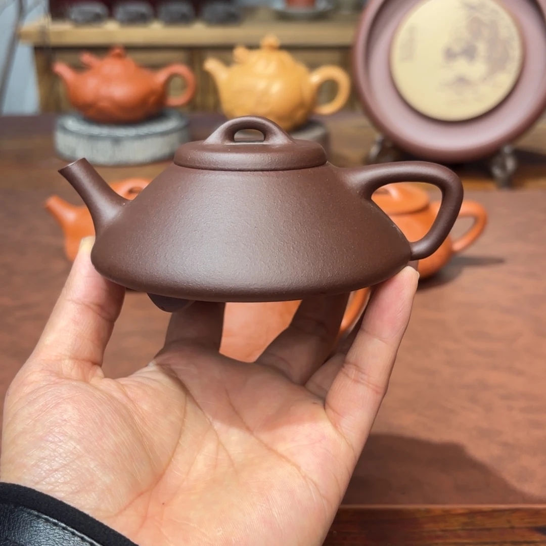 茶壶紫砂合瓢150毫升紫泥 微瑕