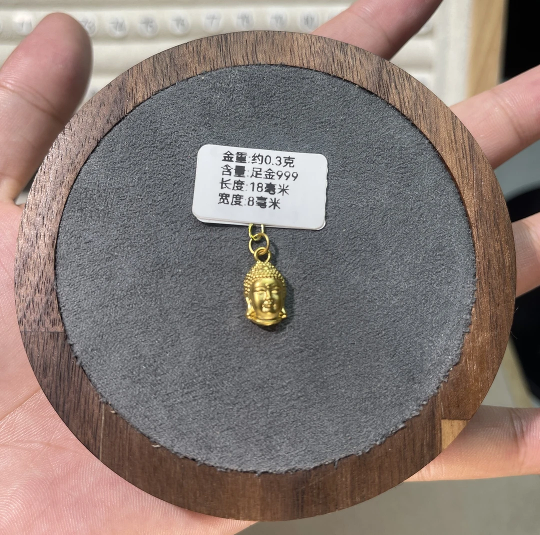 足金999永葆平安佛头提溜