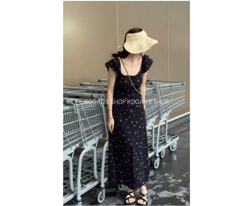 【桃你喜欢】清货-只出不进-夏季新款韩系显瘦优雅气质碎花连衣裙