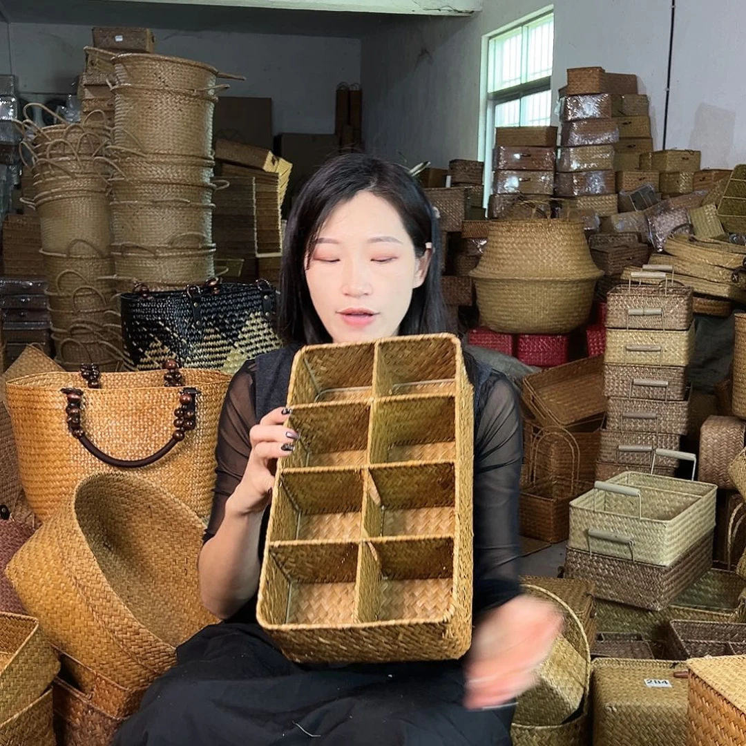 草编草编包/草编收纳盒带瑕疵