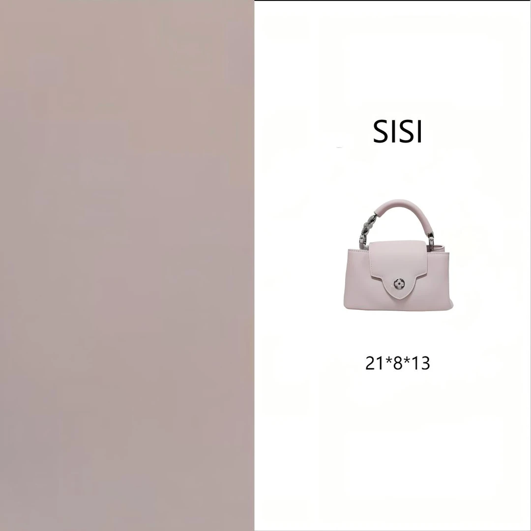 【尺寸：21*8*13】SISI原创设计高定真皮女包 812白钻-梦幻粉紫