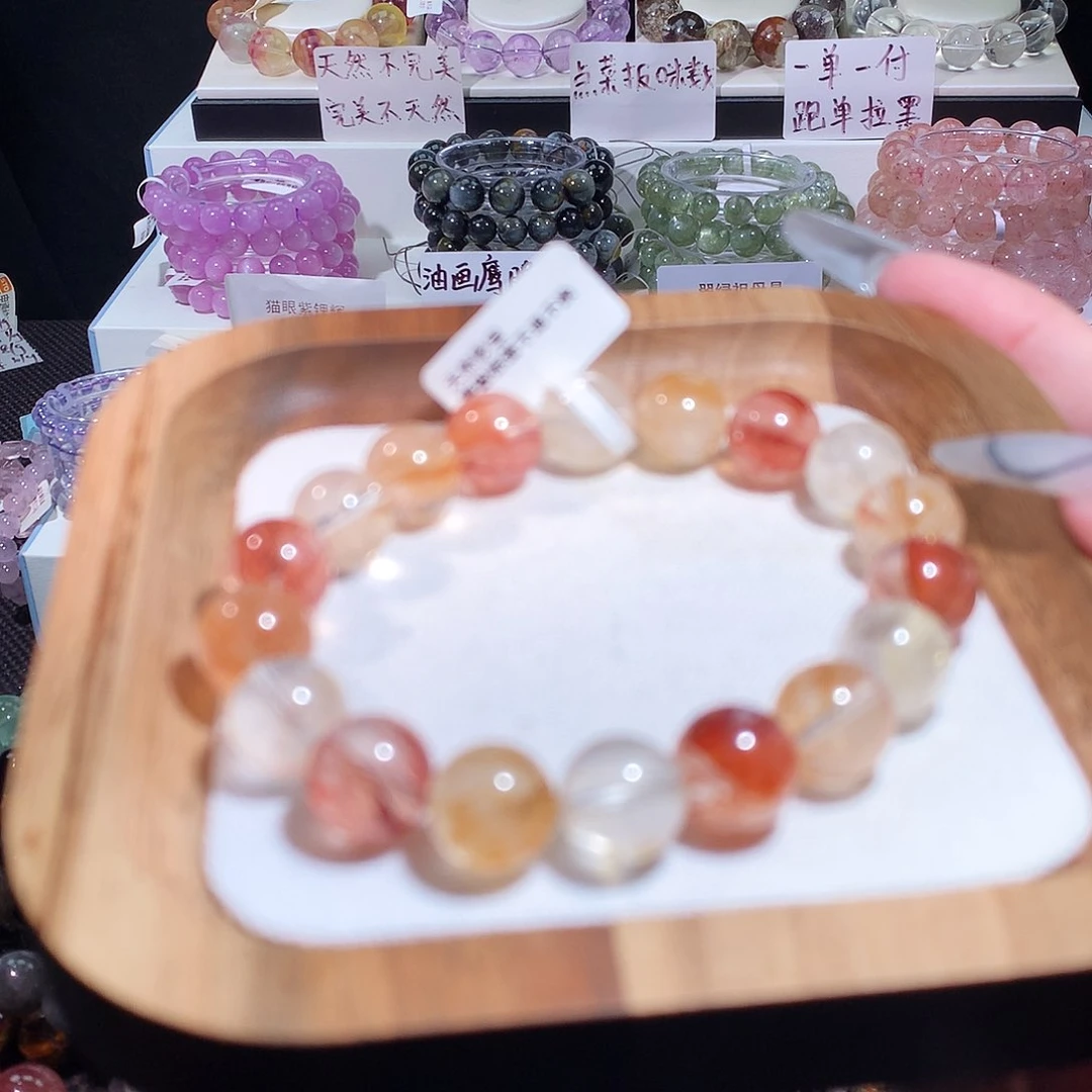 未镶嵌手链水晶彩胶花12m