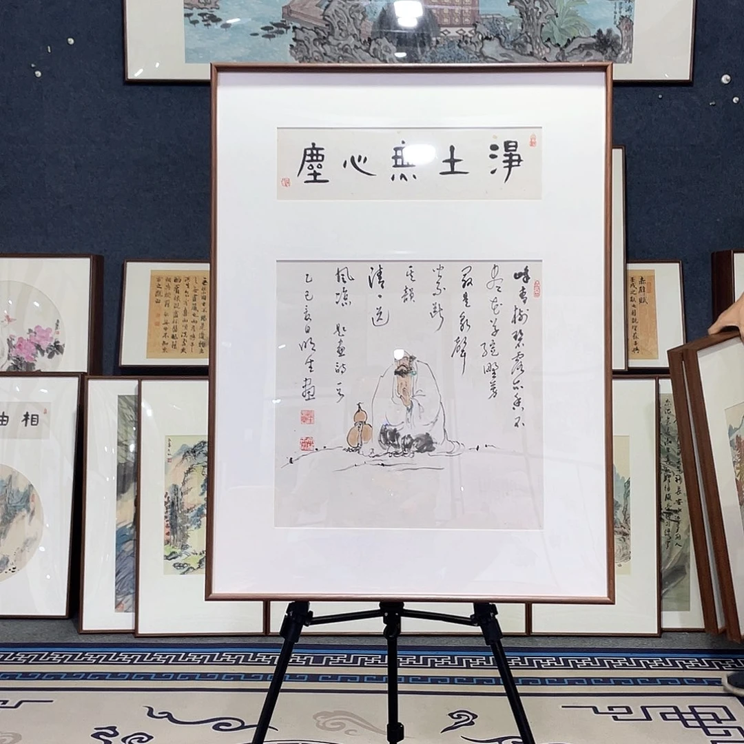 国画手绘画作品带框60/80