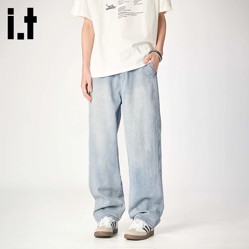 it.izzue【高端线】牛仔裤男秋季时尚舒适显瘦男生衣服高级感直筒