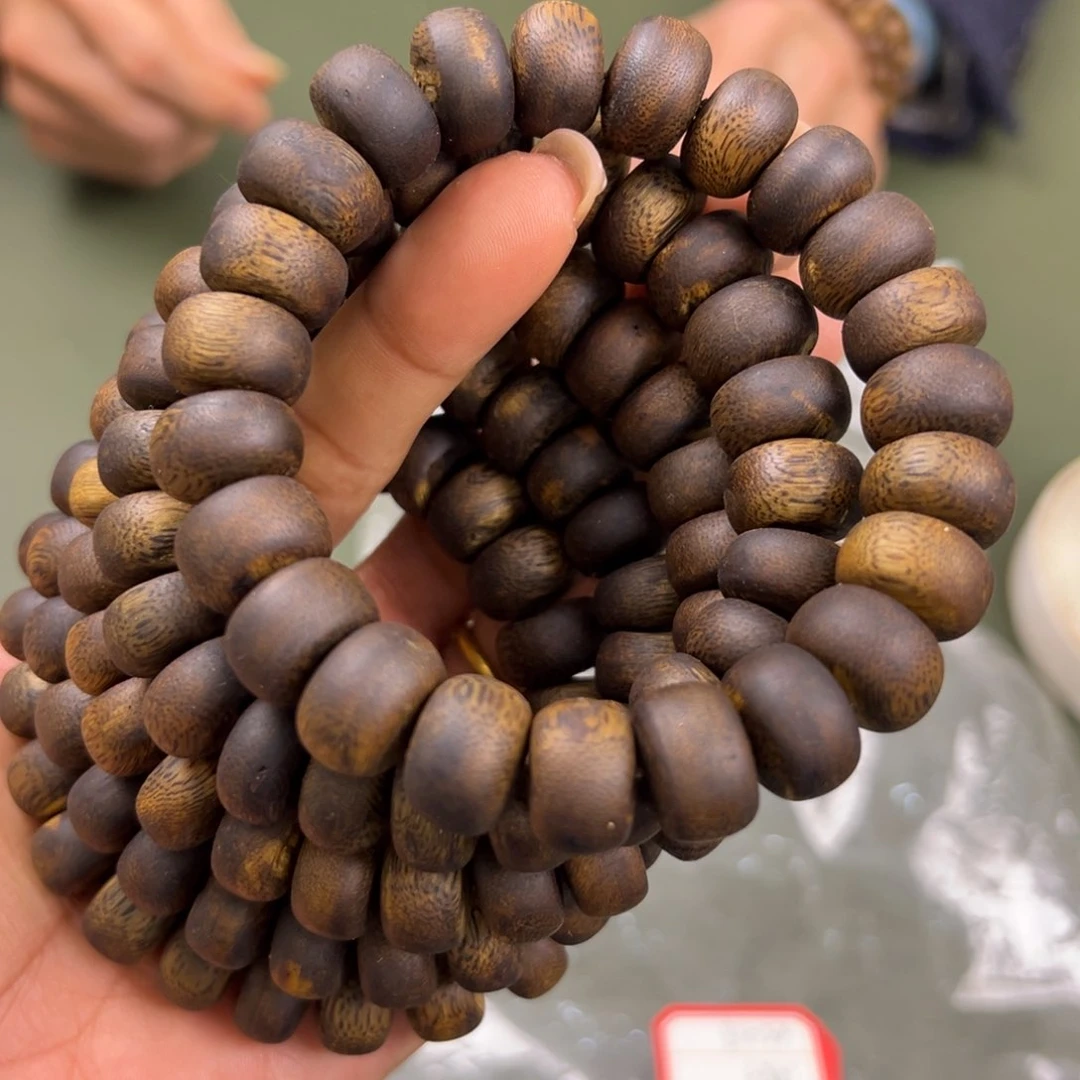 沉香手串张勺子算盘珠卡1.4/19g单圈多样性发一
