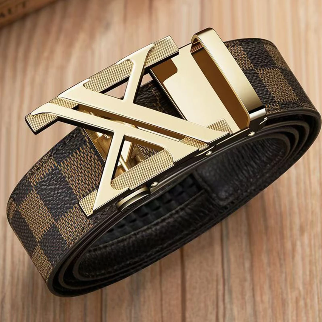 皮带男款真皮正宗牛皮腰带年轻人美式潮流休闲牛仔裤带百搭自动扣