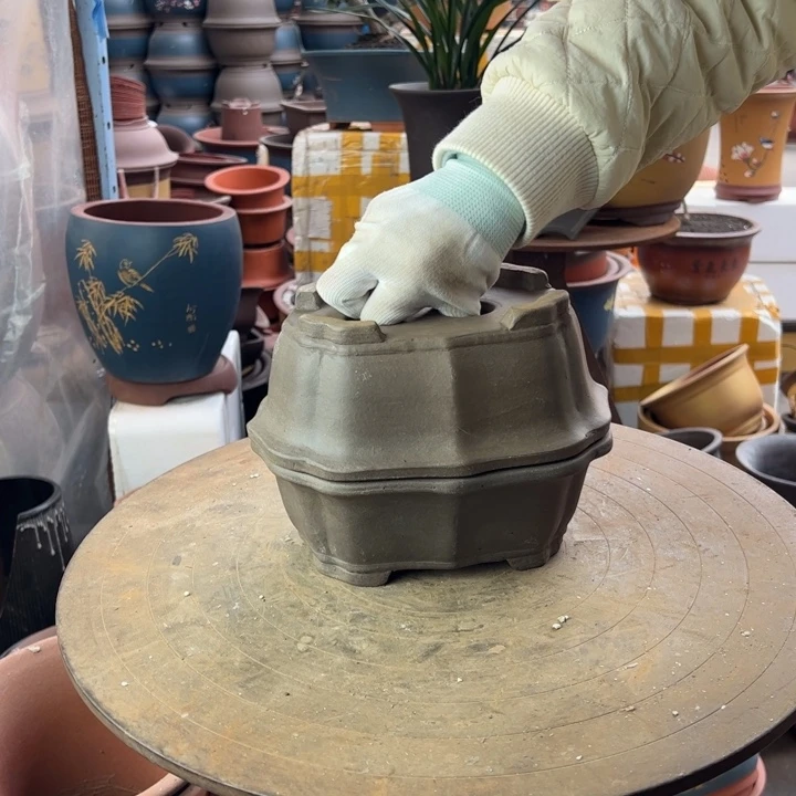 紫砂22+22莲花 口径22×16×8