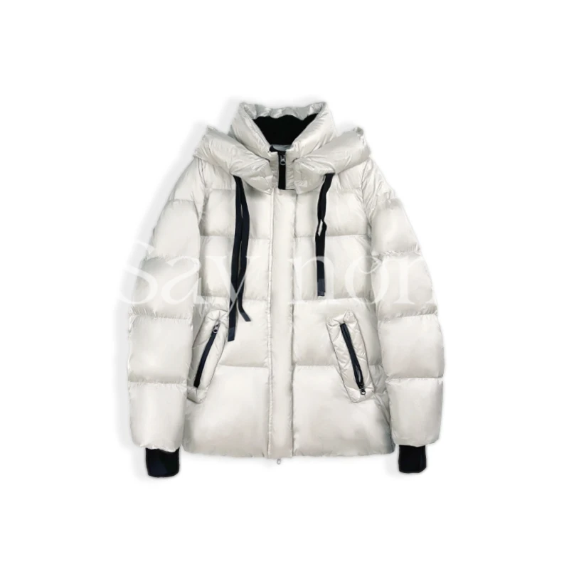 懒猫nono│Saynono时尚休闲简约通勤白鹅绒宽松连帽羽绒服GH5151HY