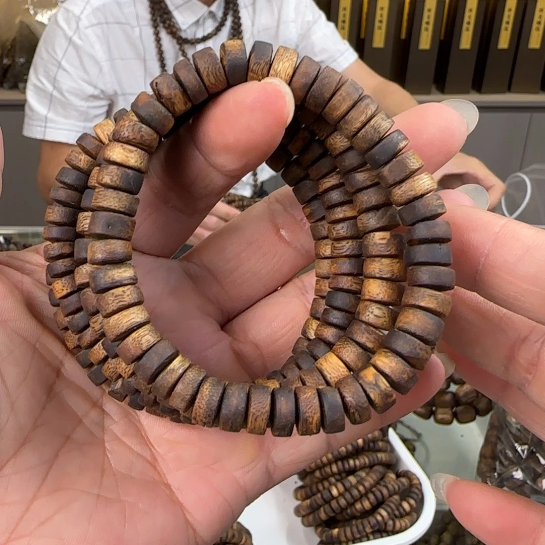 手串沉香多样性发1条紫棋算盘珠高货6克