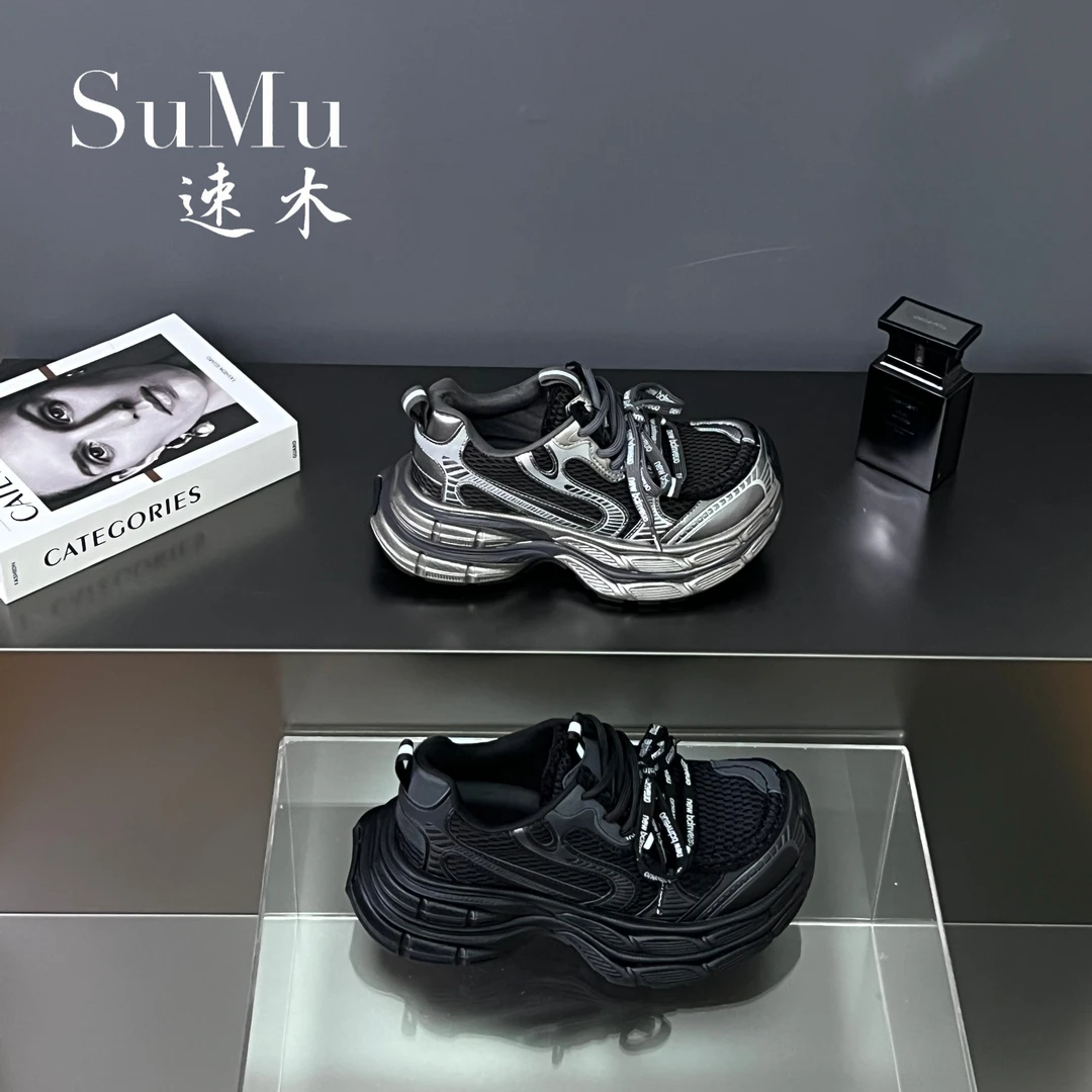 SuMu/速木欧洲站老爹鞋女2025新款厚底增高时尚轻便运动休闲鞋