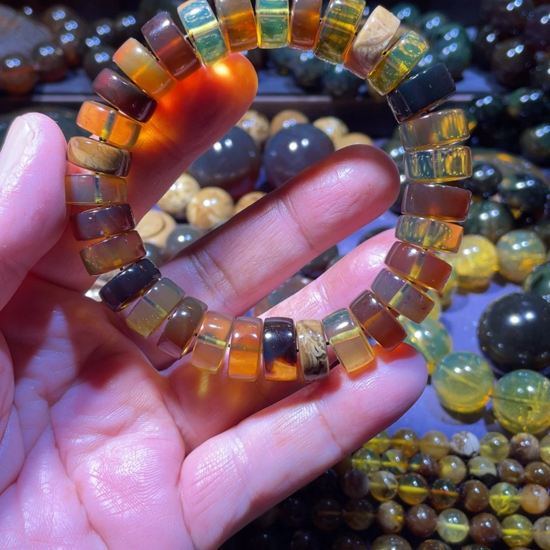 琥珀未镶嵌手链天然