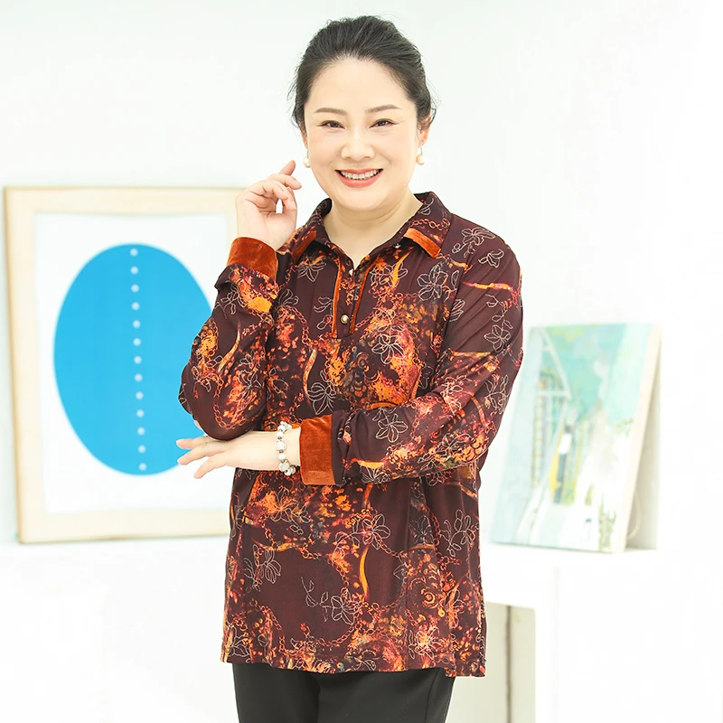 胖太太大码女装秋装新款紫花色时尚套头衬衫上衣宽松潮822310810