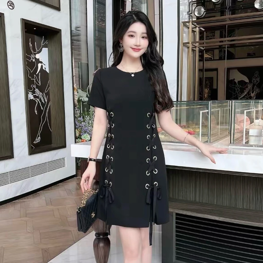 S-XL南油夏季轻奢设计师款重工气质小香风减龄连衣裙SH230