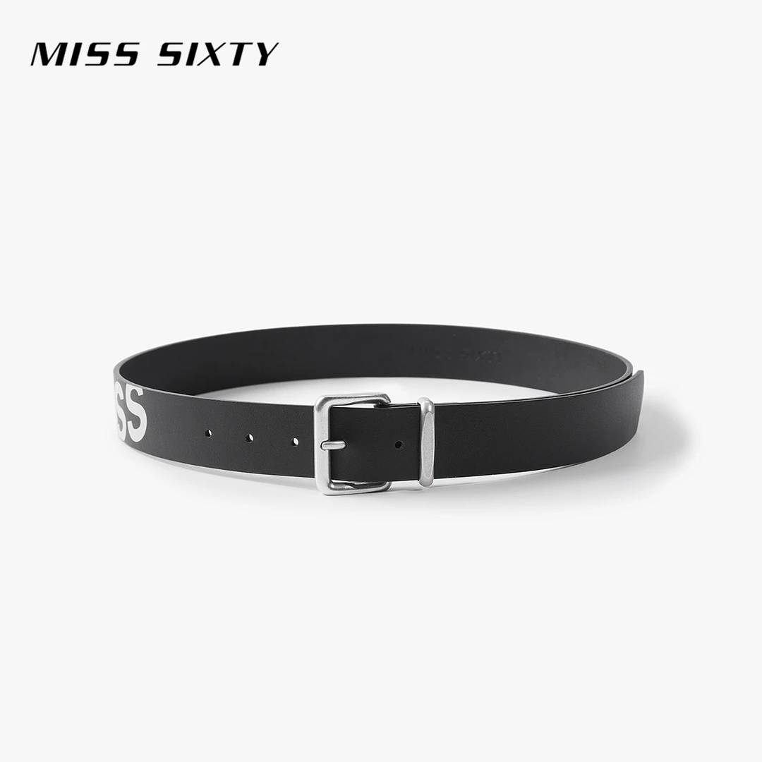 Miss Sixty2025秋季新款腰带女牛皮革简约高级百搭撞色方扣皮带