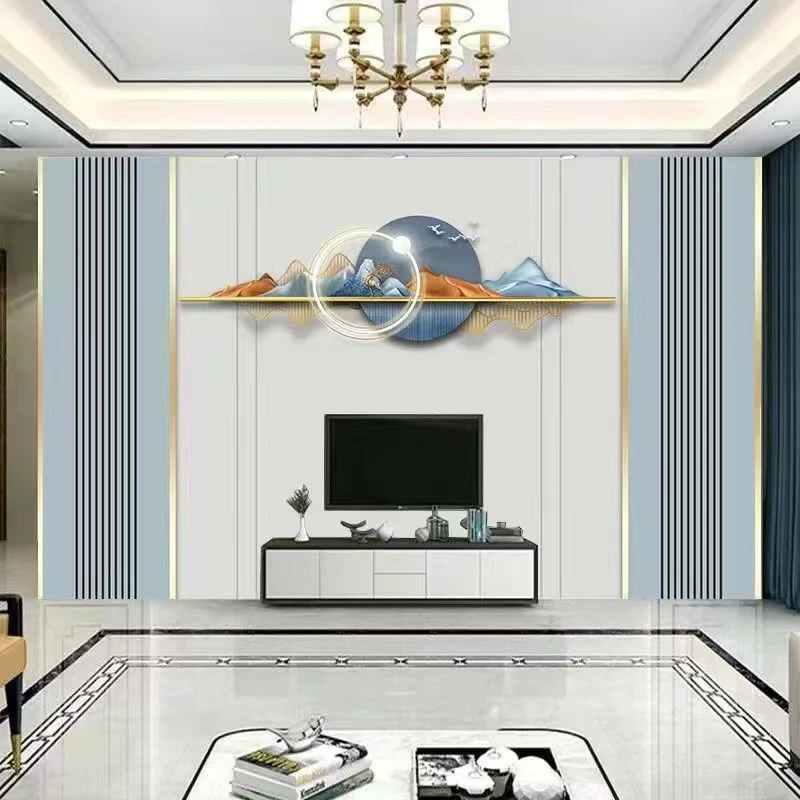 北欧轻奢电视机背景墙壁纸大气8D立体客厅影视墙壁画沙发墙床头背