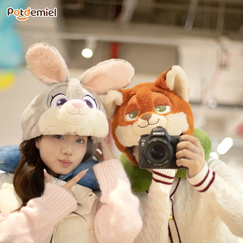 potdemiel迪士尼冬季新款疯狂动物城系列连帽U型护颈枕-QL