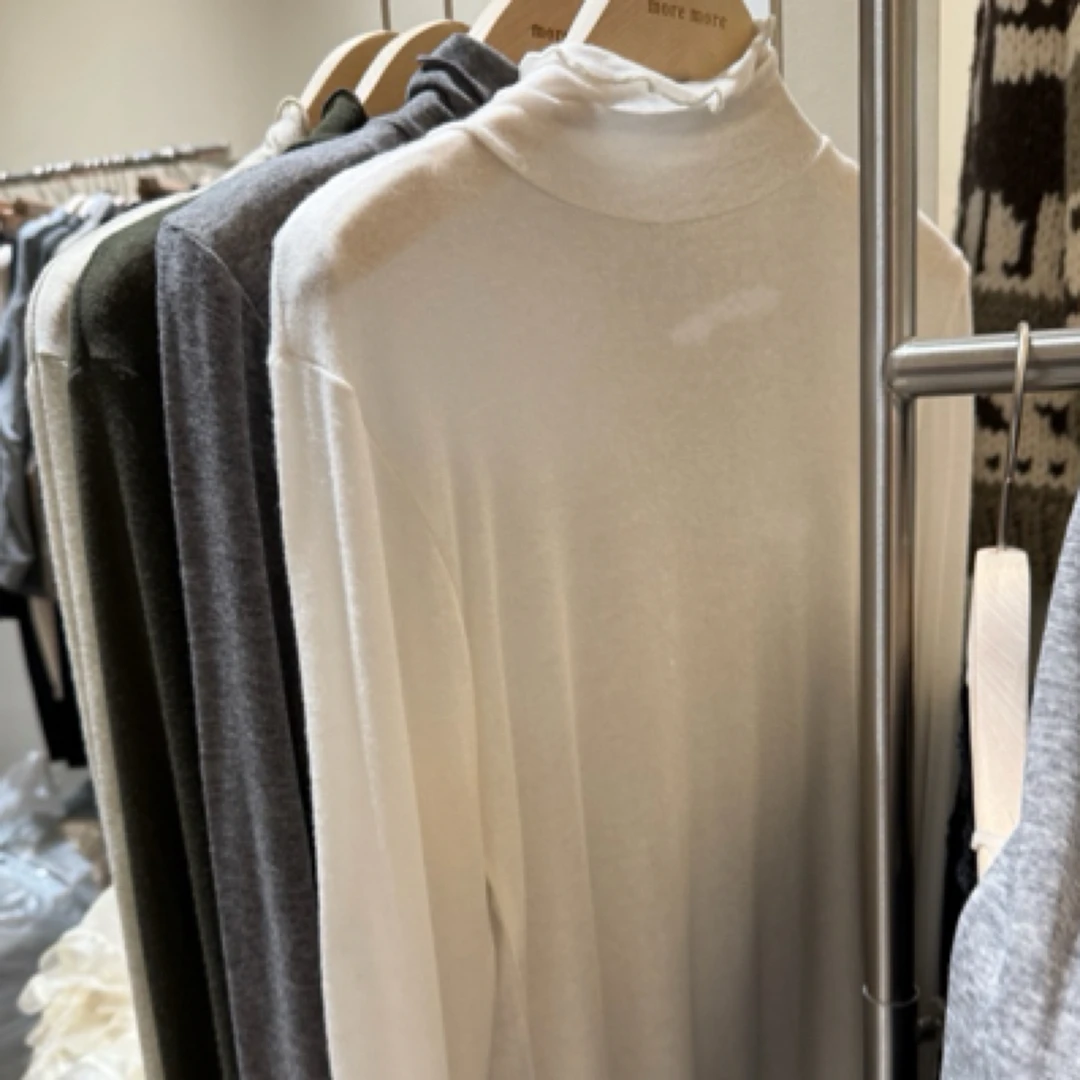 毛针织衫女纯色不褪色毛衣时尚上衣针织衫女装堆堆领打底衫