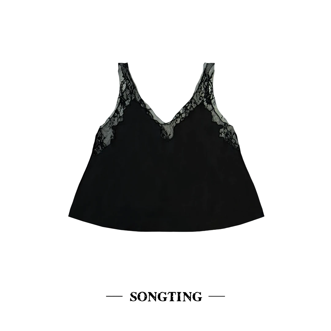 SONG TING |高定系列V领香云纱拼接背心