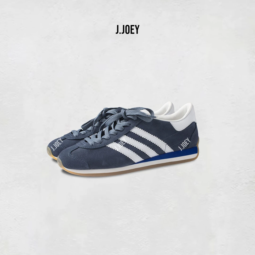 J.JOEY 雾霾蓝经典休闲鞋德训鞋文艺平底板鞋 0640-1