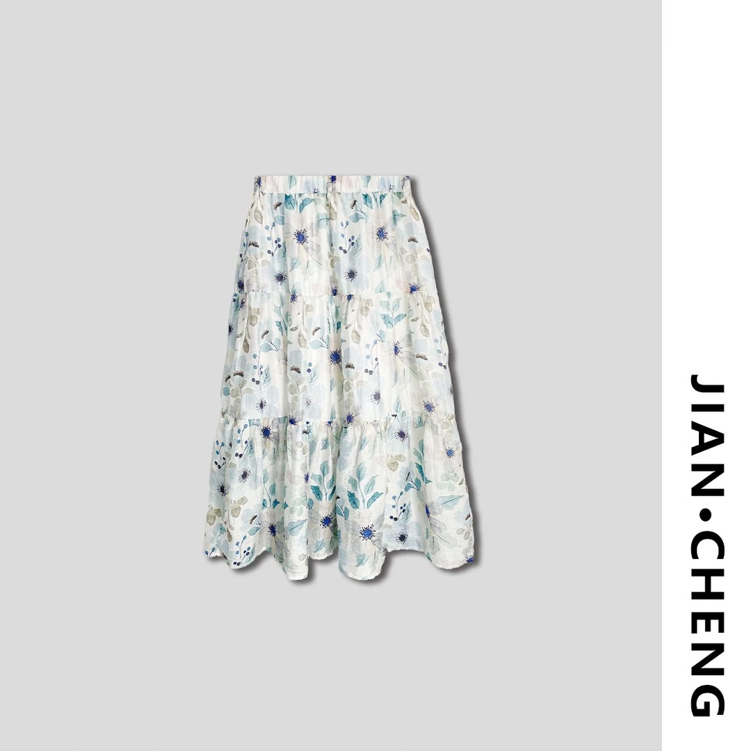 【简柽】碎花棉麻半身裙D507-51801