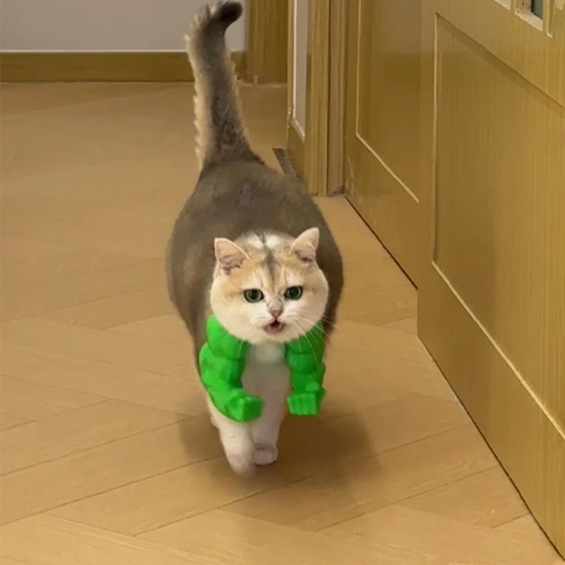 猫咪绿巨人手臂宠物COS变装拍照道具3d打印衣服配饰可爱搞笑挂件
