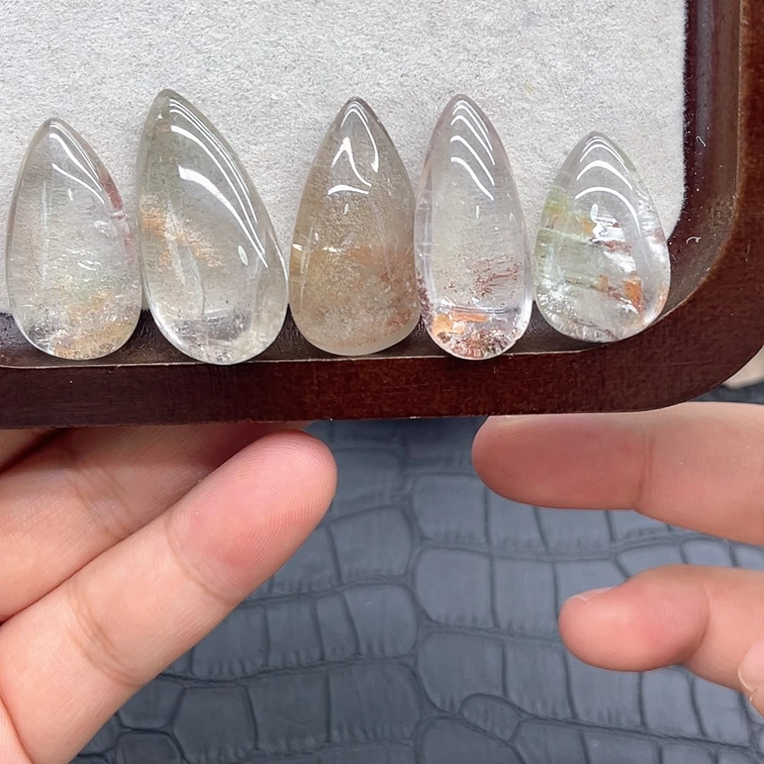 未镶嵌水晶珠宝半成品7 幽灵水滴（五颗）