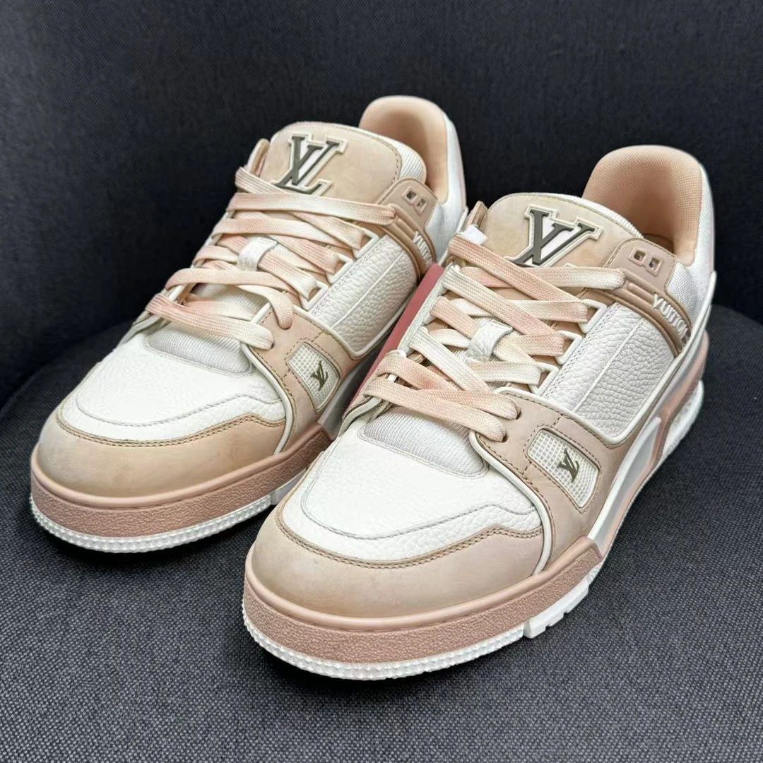 95新 LouisVuitton/路易威登 新款白粉拼接trainer奢鞋