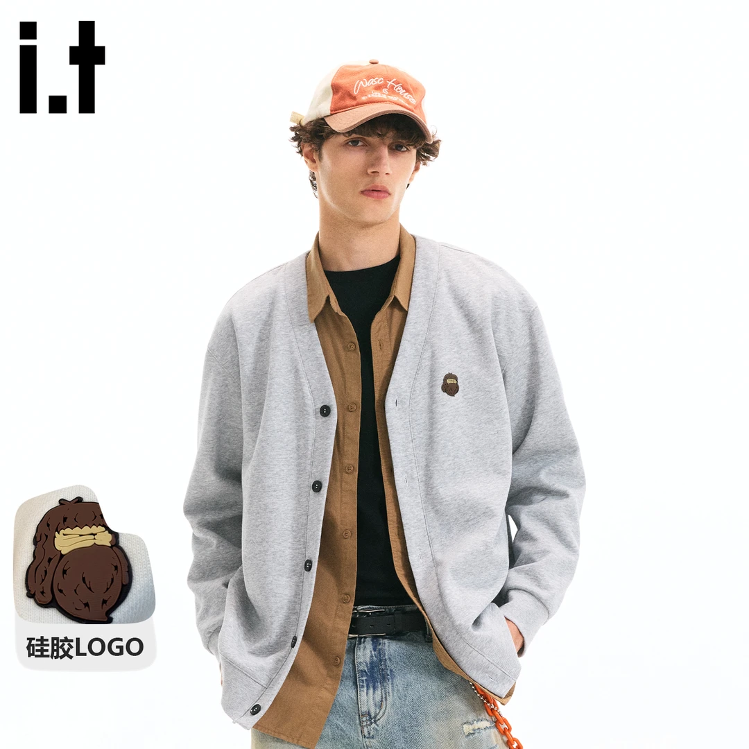 it FINGERCROXX韩系早秋穿搭卫衣外套男2025新款休闲无帽开衫上衣