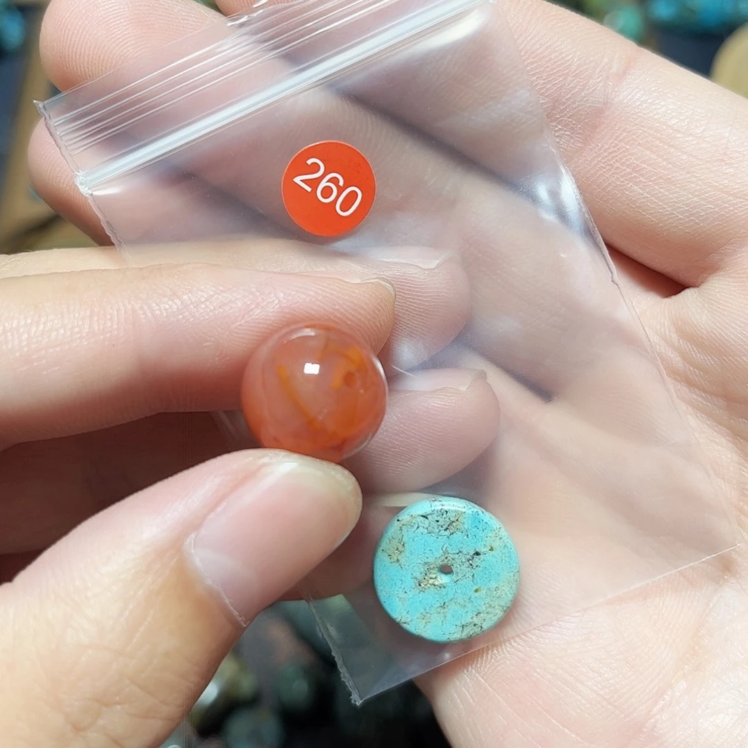 桥****玛瑙/玉髓未镶嵌圆珠桶珠老型手串！！