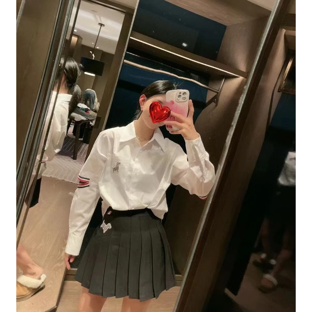 【R.S】TB学院风小狗刺绣高腰百褶裙百搭时尚显瘦220