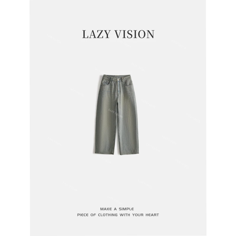 LAZYVISION*【美式复古】直筒女士牛仔裤休闲裤ZMD-25822