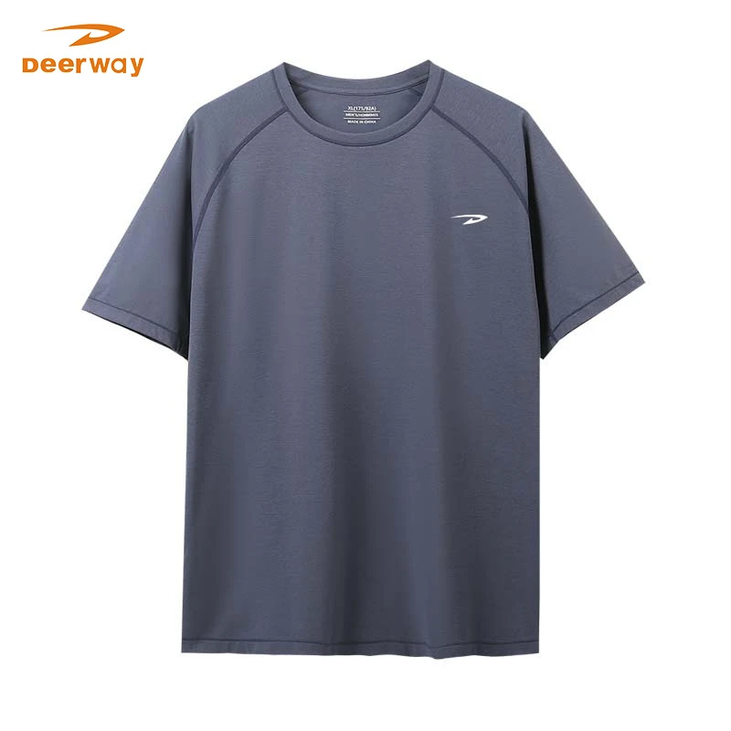 Deerway/德尔惠男运动T恤短袖圆领半袖快干透气弹力休闲夏季上衣