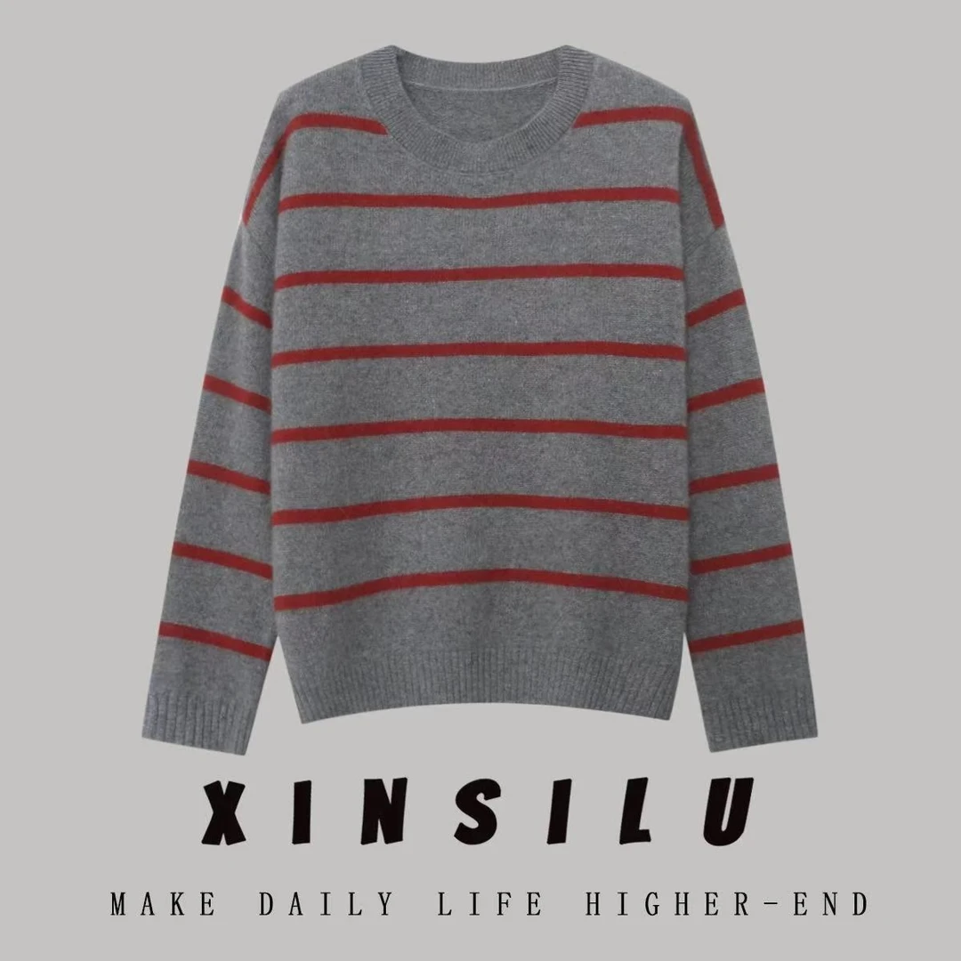 【玉姐家】冬季新款简约显瘦慵懒风圆领套头毛衣90-140 新选f748