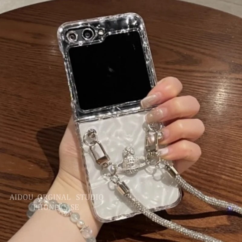 适用三星zflip7手机壳折叠屏三星zflip6高级透明波浪纹防摔保护套