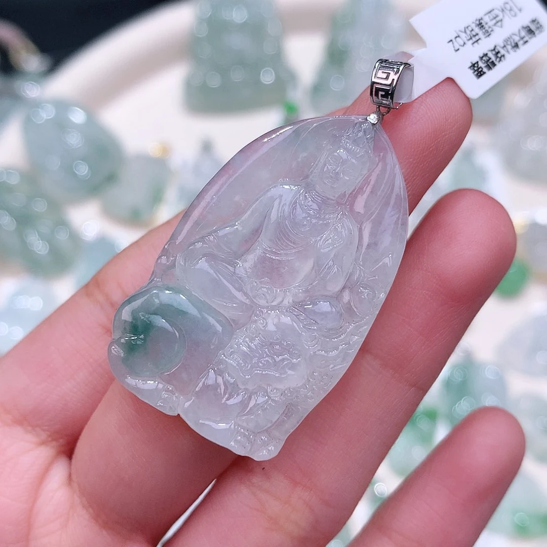 颈饰18K金镶嵌翡翠40-24.8-4.8