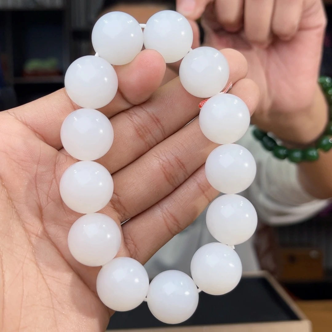 和田玉未镶嵌手串天然和田玉13年新疆且末天泰卡18