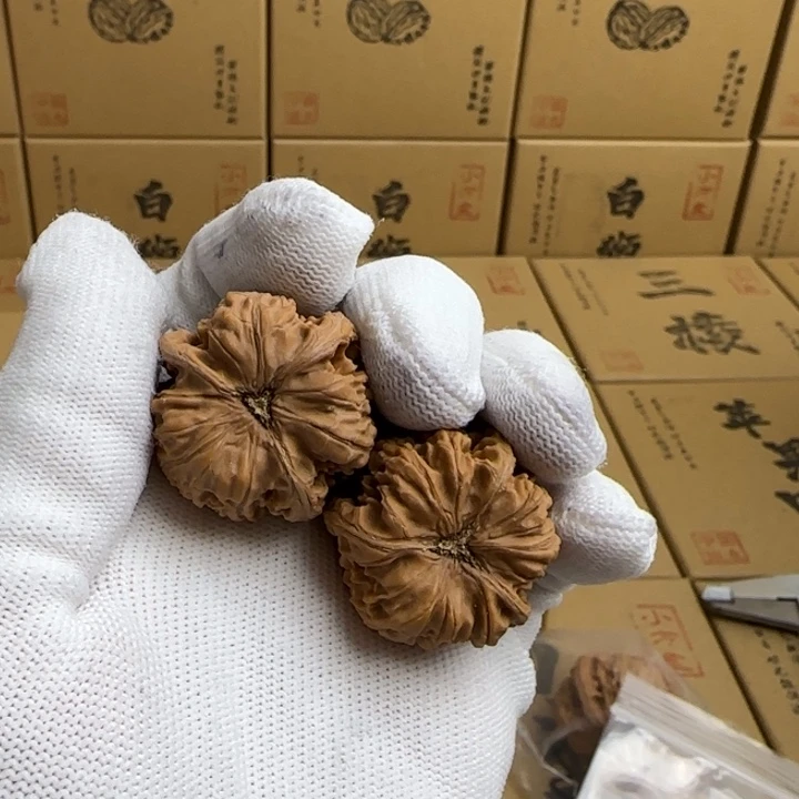 文玩核桃吊坠不****生玉龙三棱