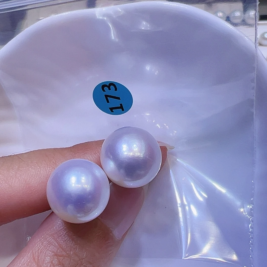 淡水珍珠银S925镶嵌耳饰