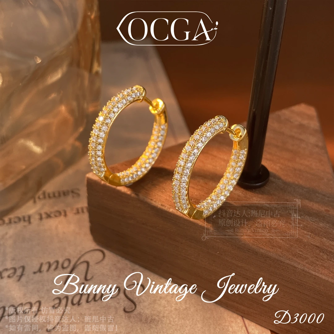 镀K金D3000 法★【闪光素圈】限定 OCGA 欧斯伽斯 耳环